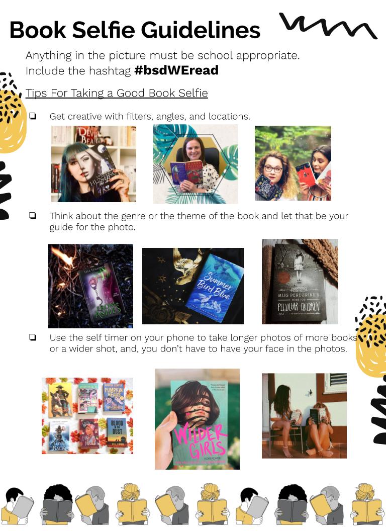Book selfie guidelines, image from slide deck.